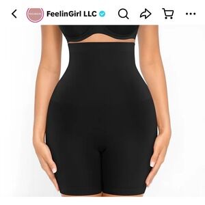 FeelinGirl Womens High Waisted Shapewear Shorts Tummy Control Black Seamless XL